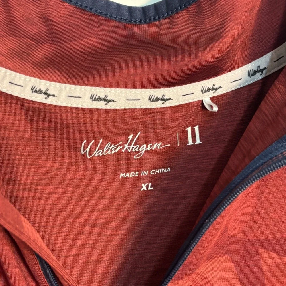Walter Hagen Men's XL Golf Pullover Quarter Zip Floral Performance Soft Red
